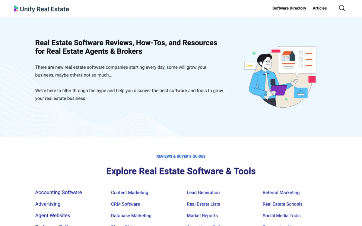 Unify Real Estate website homepage preview