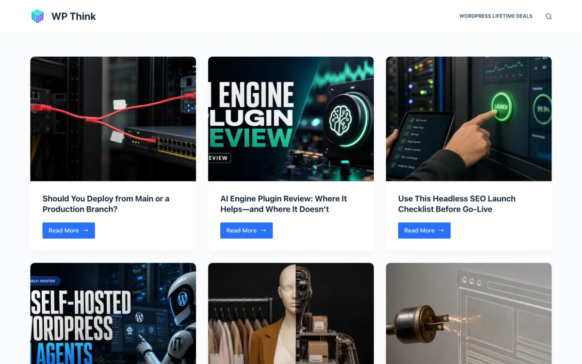 WP Think website homepage preview